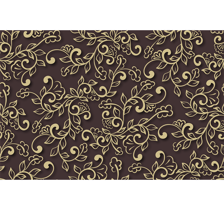 Living room blind in golden tree leaves style - TenStickers