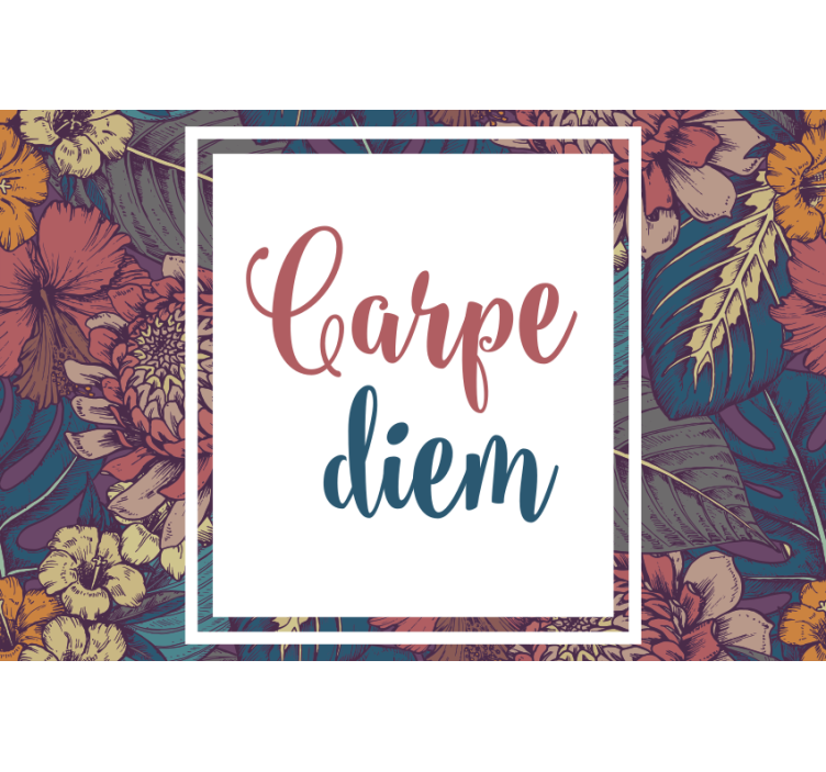 Living room blind carpe diem colorful squares - TenStickers