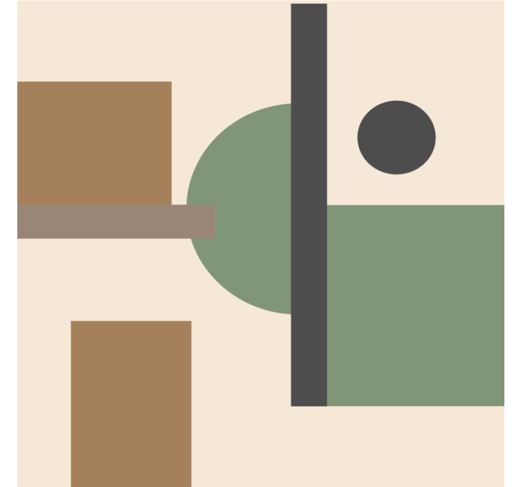 Living room blind in natural colors geometric art - TenStickers