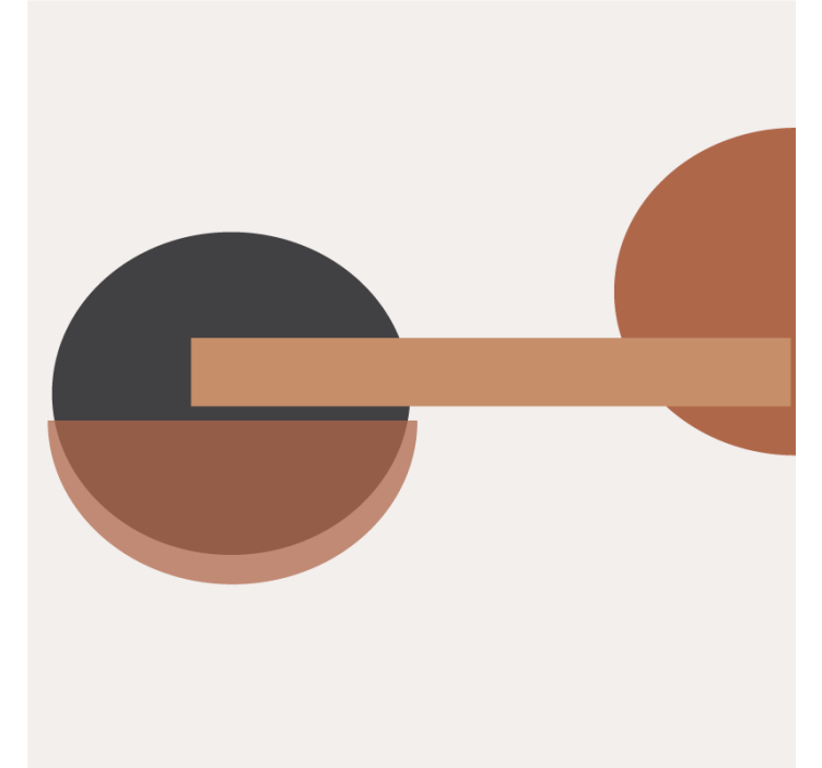Living room blind with contrastive geometric art - TenStickers
