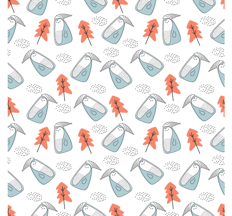 Living room blind featuring cute minimalist penguins - TenStickers
