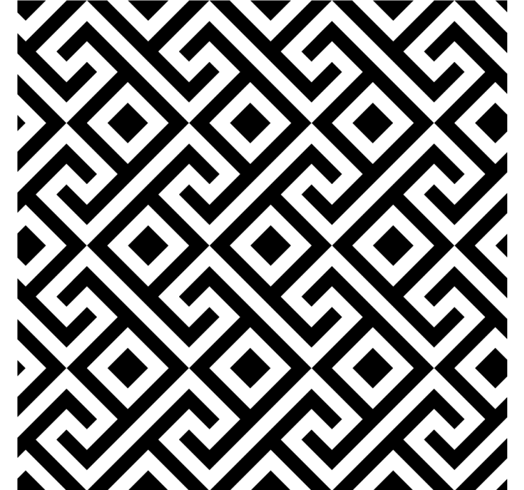 Living room blind with black and white geometric design - TenStickers