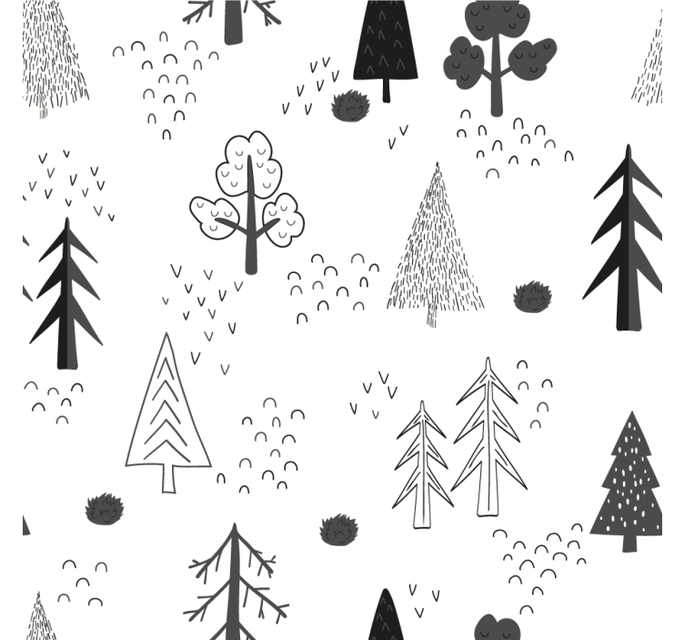 Living room blind in white minimalistic tree design - TenStickers