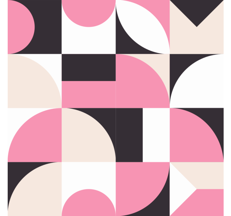 Living room blind with pink geometric nordic pattern - TenStickers