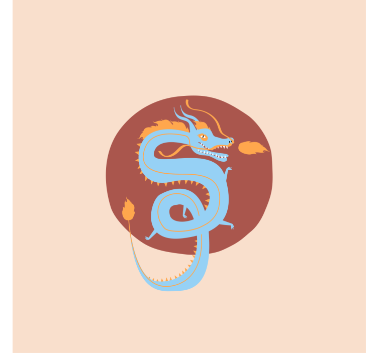 Living room blind light blue dragon - TenStickers