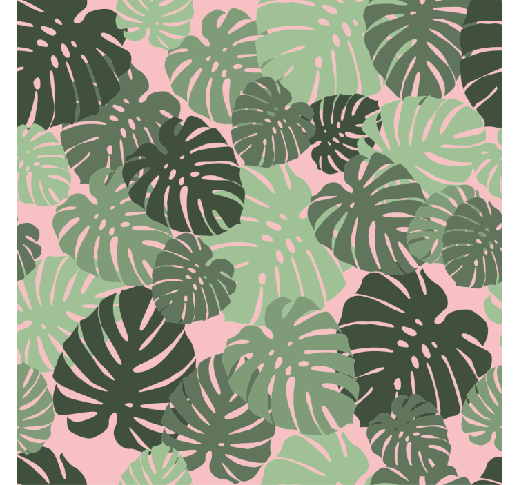 Living room blind with pink monstera leaves - TenStickers