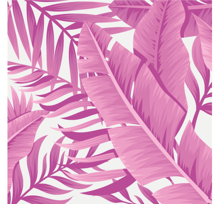 Tropical pink palm leaves living room blind - TenStickers