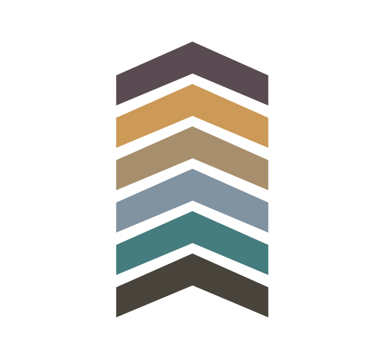 Living room blind in earth tones arrow nordic design - TenStickers