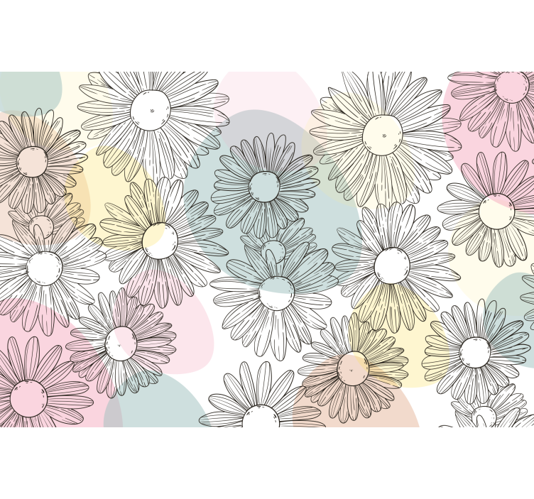 Kawaii style shapes and flowers living room blind - TenStickers