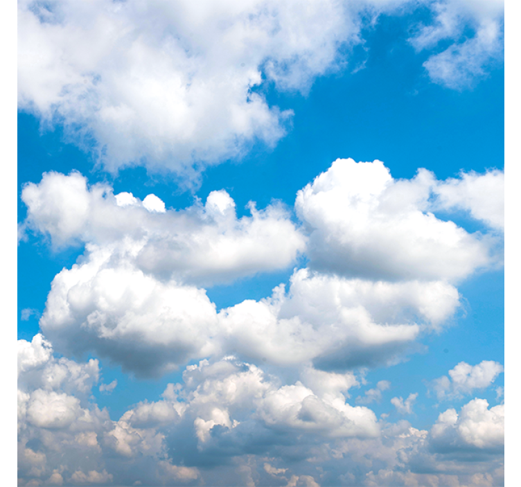 Living room blind in beautiful blue sky with clouds - TenStickers