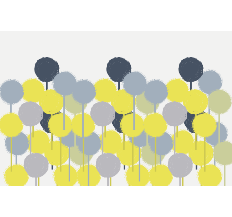 Living room blind in minimalistic yellow and gray circles - TenStickers