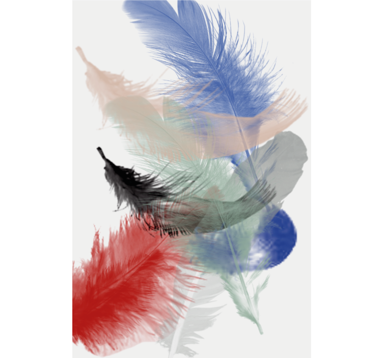 Living room blind with colorful abstract feathers - TenStickers