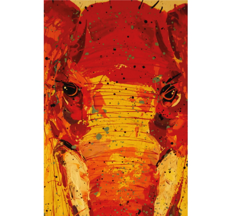 Living room blind colorful artistic elephant face - TenStickers