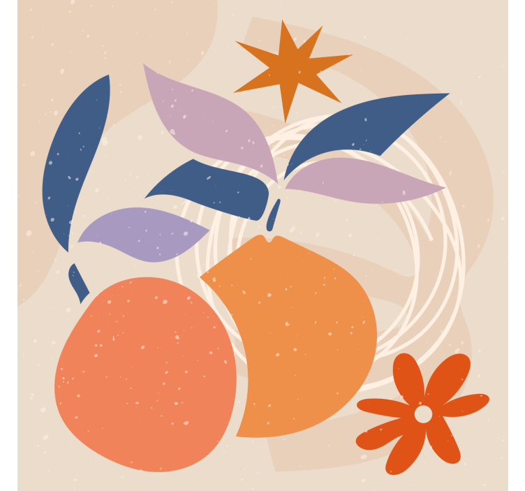 Living room blind with minimalistic fruit design - TenStickers