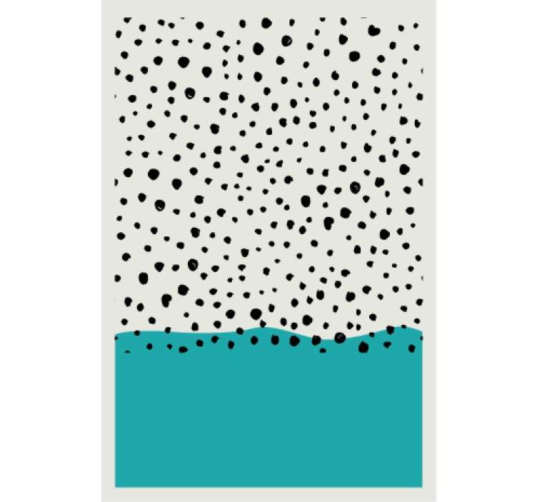 Living room blind in abstract blue with black dots - TenStickers