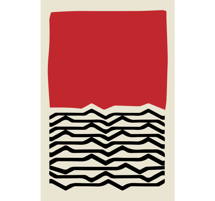 Living room blind with abstract red and black design - TenStickers