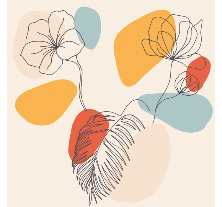 Living room blind with botanical wall art - TenStickers