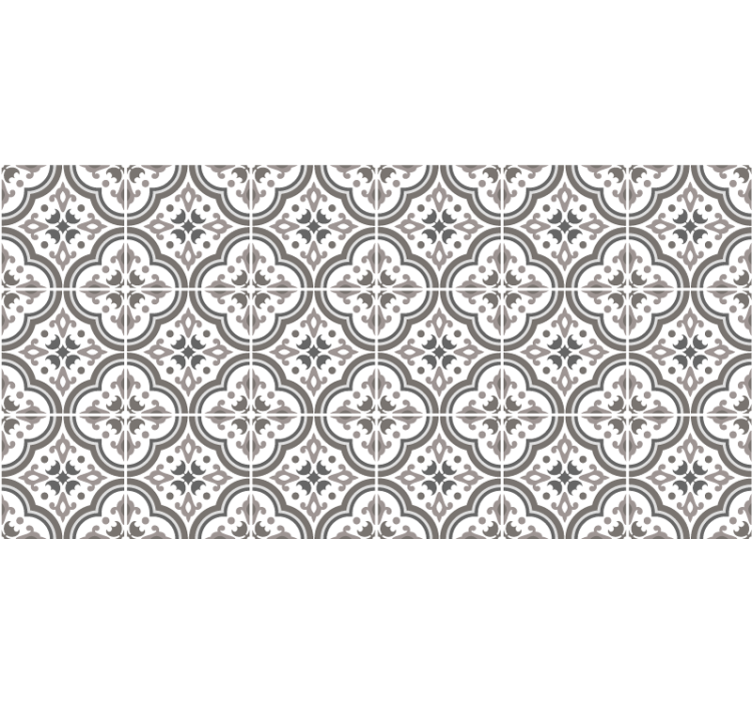 Blind grey floral tile design - TenStickers