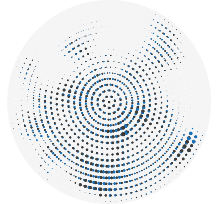 White window blind with black and blue dots mosaic - TenStickers