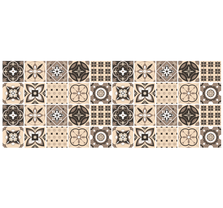 Blind beige geometric tile design - TenStickers