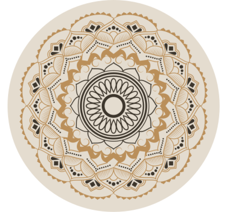 Blind beige circular mandala design - TenStickers