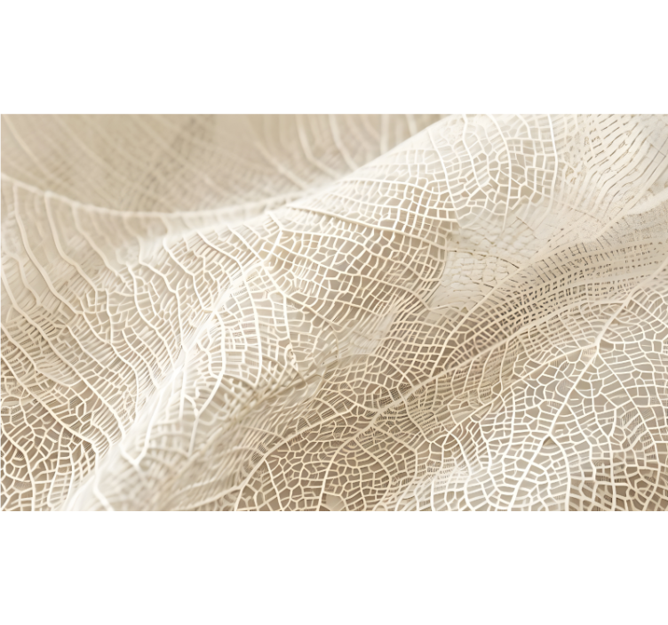 Blind beige minimalist leaves curtain set - TenStickers