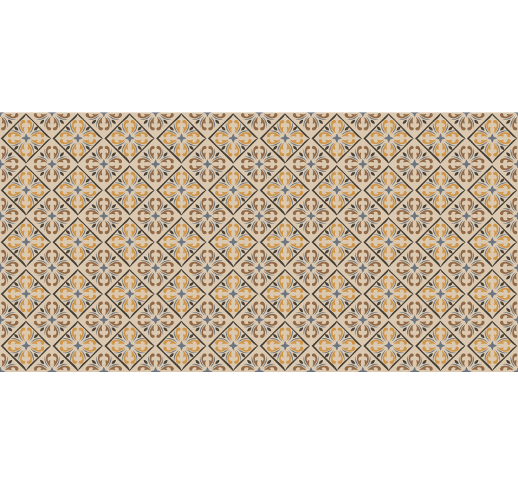 Blind beige gold and blue baroque pattern - TenStickers
