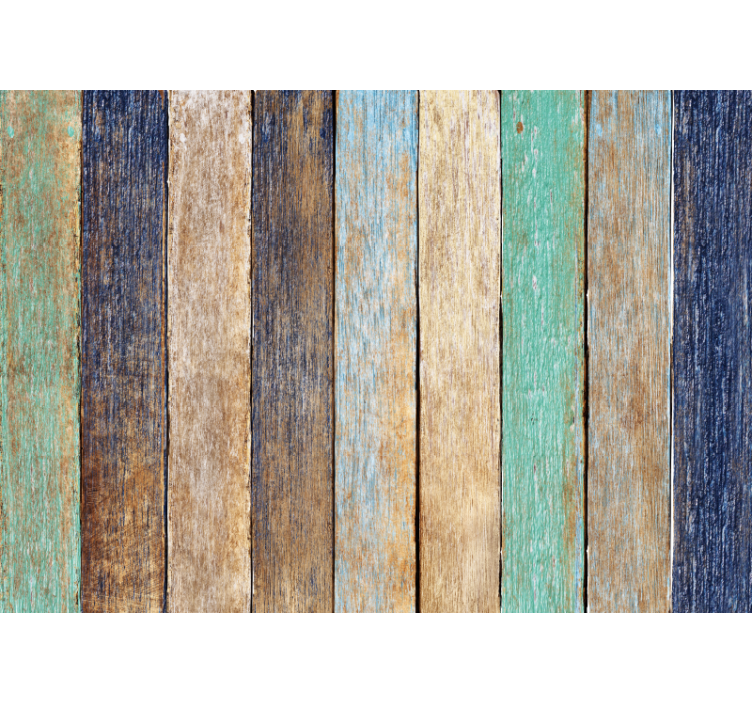 Blind bedroom colorful wooden panels - TenStickers