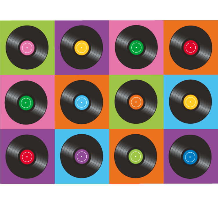 Blind bedroom kitchen vinyl disc plates - TenStickers