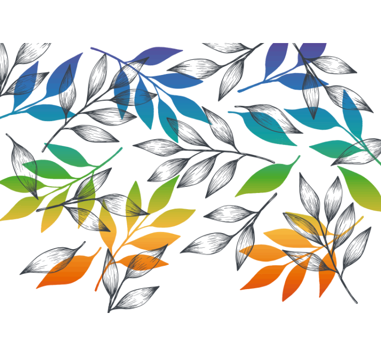Blind bedroom with rainbow leaves design - TenStickers