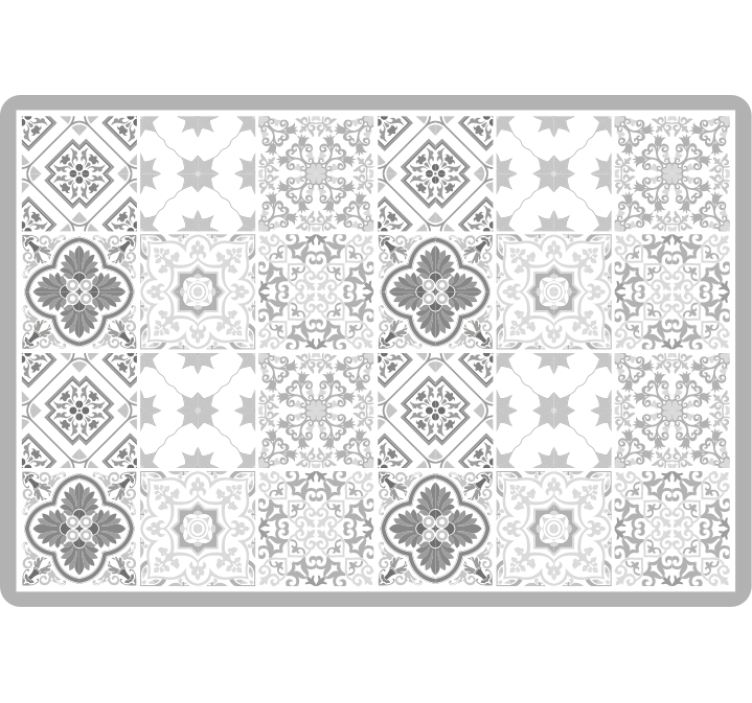 Blind bedroom with moroccan gray tile pattern - TenStickers