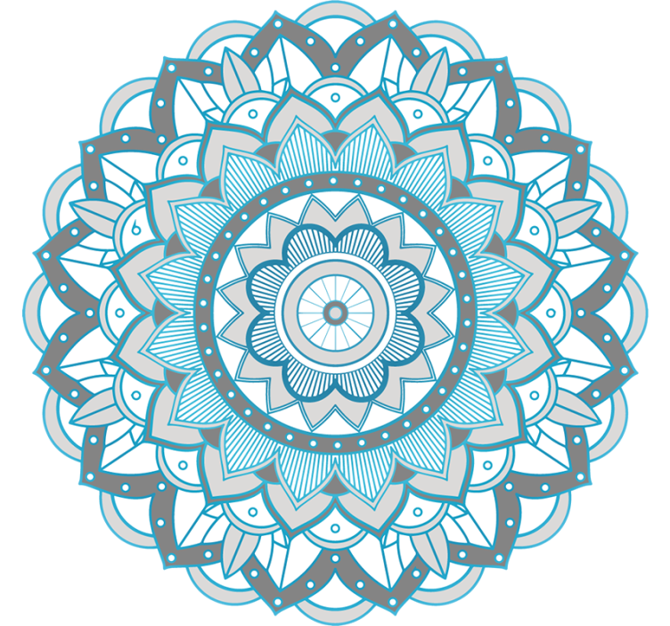 Blind bedroom blue mandala design - TenStickers