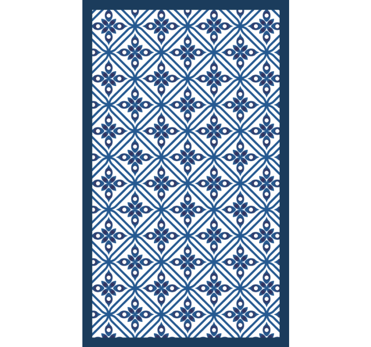 Blind bedroom in traditional japanese blue and white - TenStickers