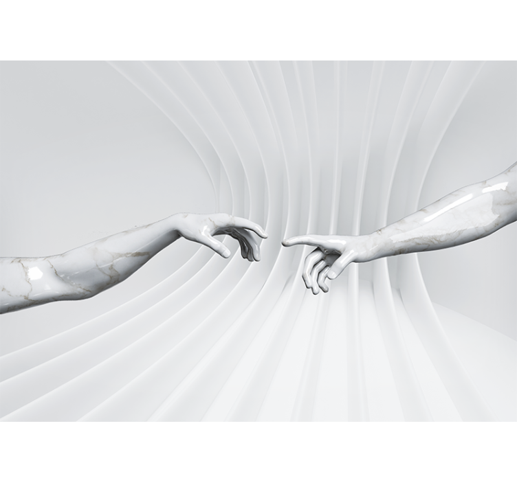 White window blind inspired by creation of adam - TenStickers