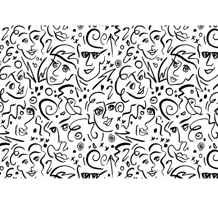 White window blind featuring black and white graffiti art - TenStickers