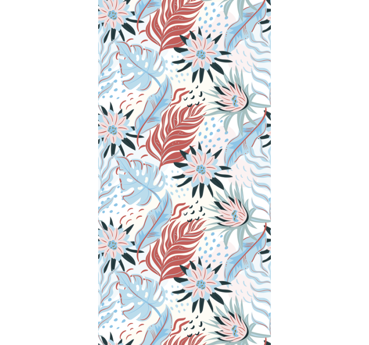 Tropical Foliage Pattern floral roller blind - TenStickers