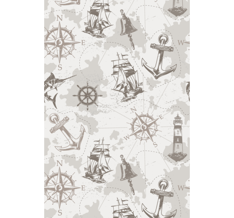 Nautical Exploration Motifs retro roller blind - TenStickers