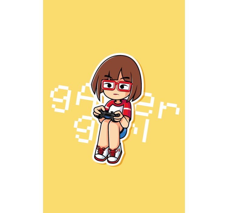 Gamer Girl Illustration blind geek - TenStickers