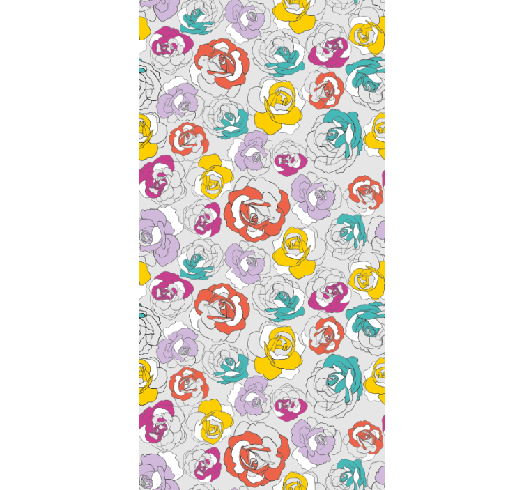 Colorful Rose Pattern floral roller blind - TenStickers
