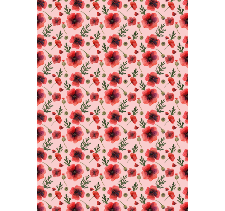Poppy Floral Pattern blind flowers and plants - TenStickers