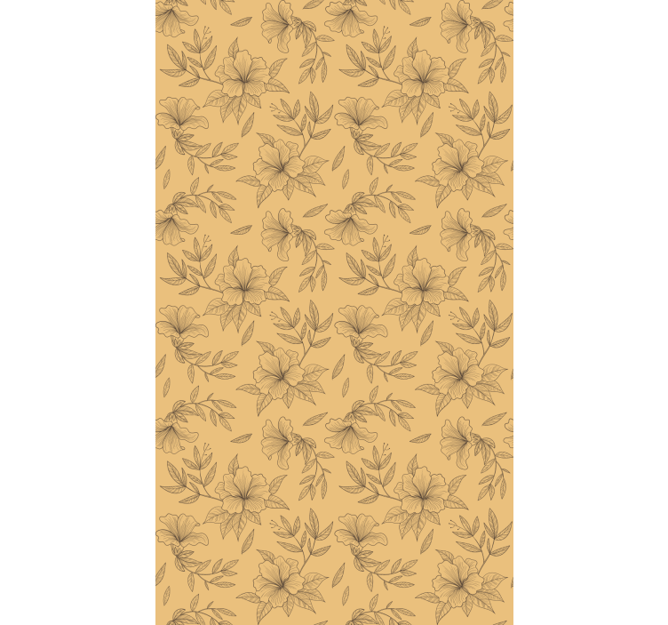 Beige stylised patterns floral roller blind - TenStickers