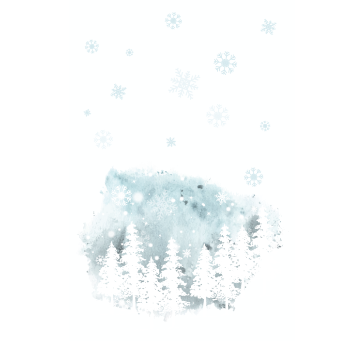 winter conifer artwork Living room blind - TenStickers