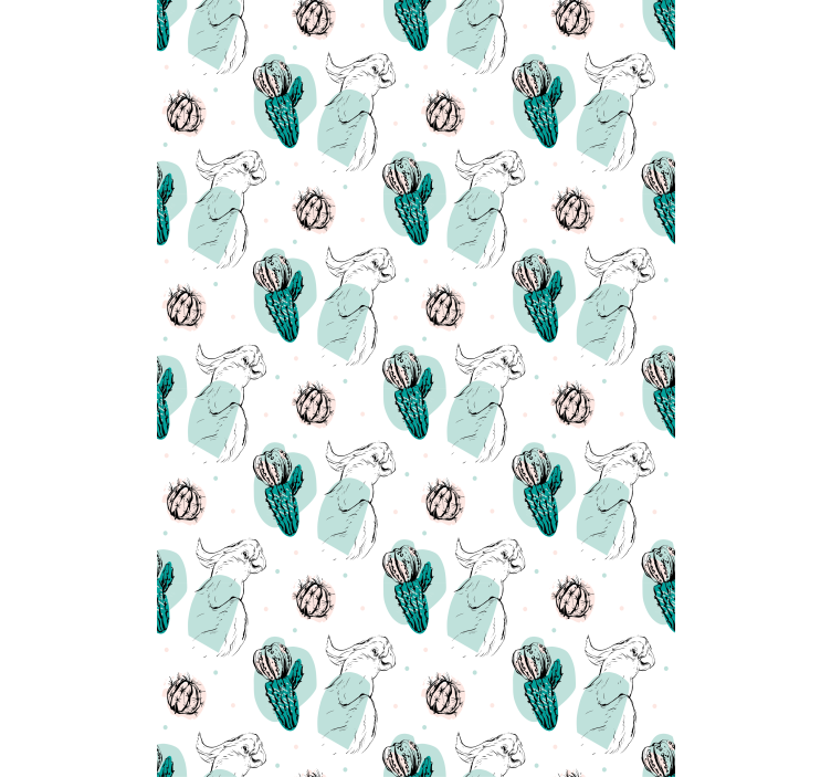 Tropical parrot and cactus pattern blind - TenStickers