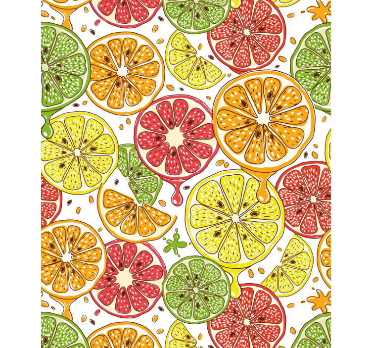 Citrus slice pattern blind kitchen - TenStickers