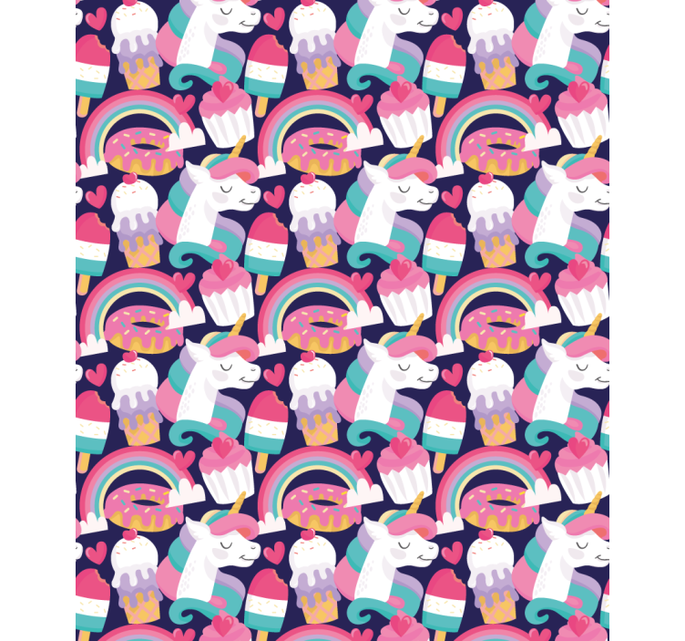 Unicorn ice cream and rainbow Childrens blind - TenStickers
