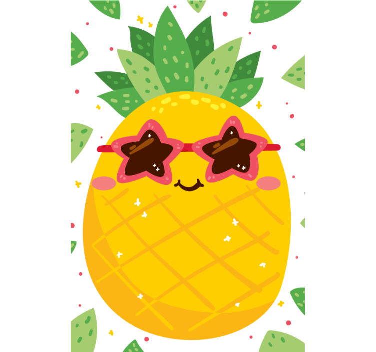 Pineapple with pink Fruit and vegetable blind - TenStickers
