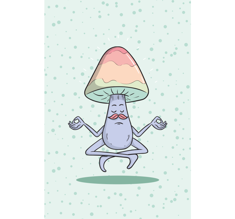 Meditating Mushroom Character fun blind - TenStickers
