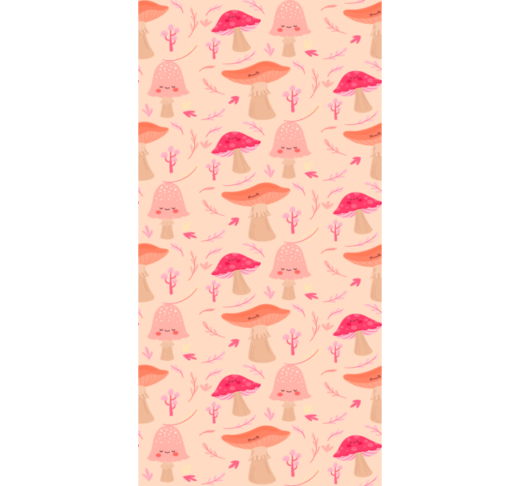 Pink ushroom patterns blind flowers and plants - TenStickers
