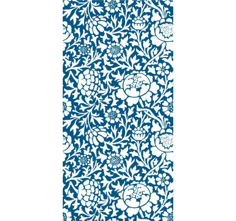 Blue vintage pattern floral roller blind - TenStickers