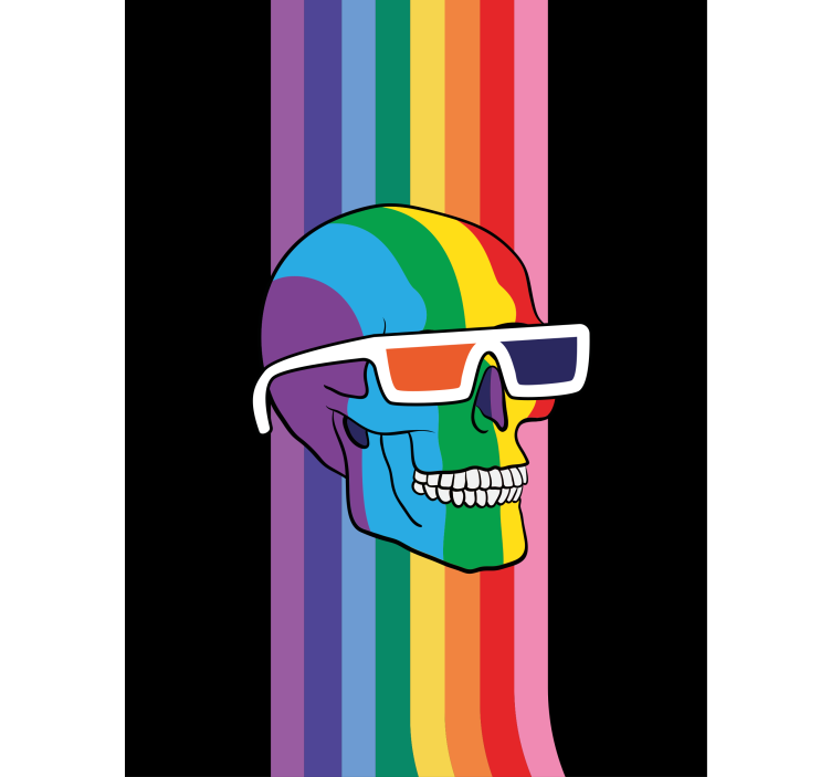 Rainbow Skull Shades blind geek - TenStickers